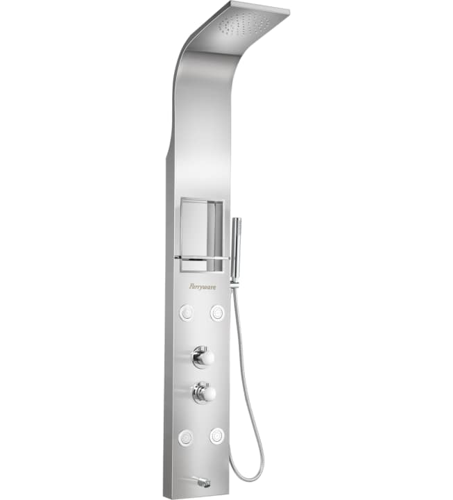 Stainless Steel Thermostatic Panel With Rain Shower Hand Shower