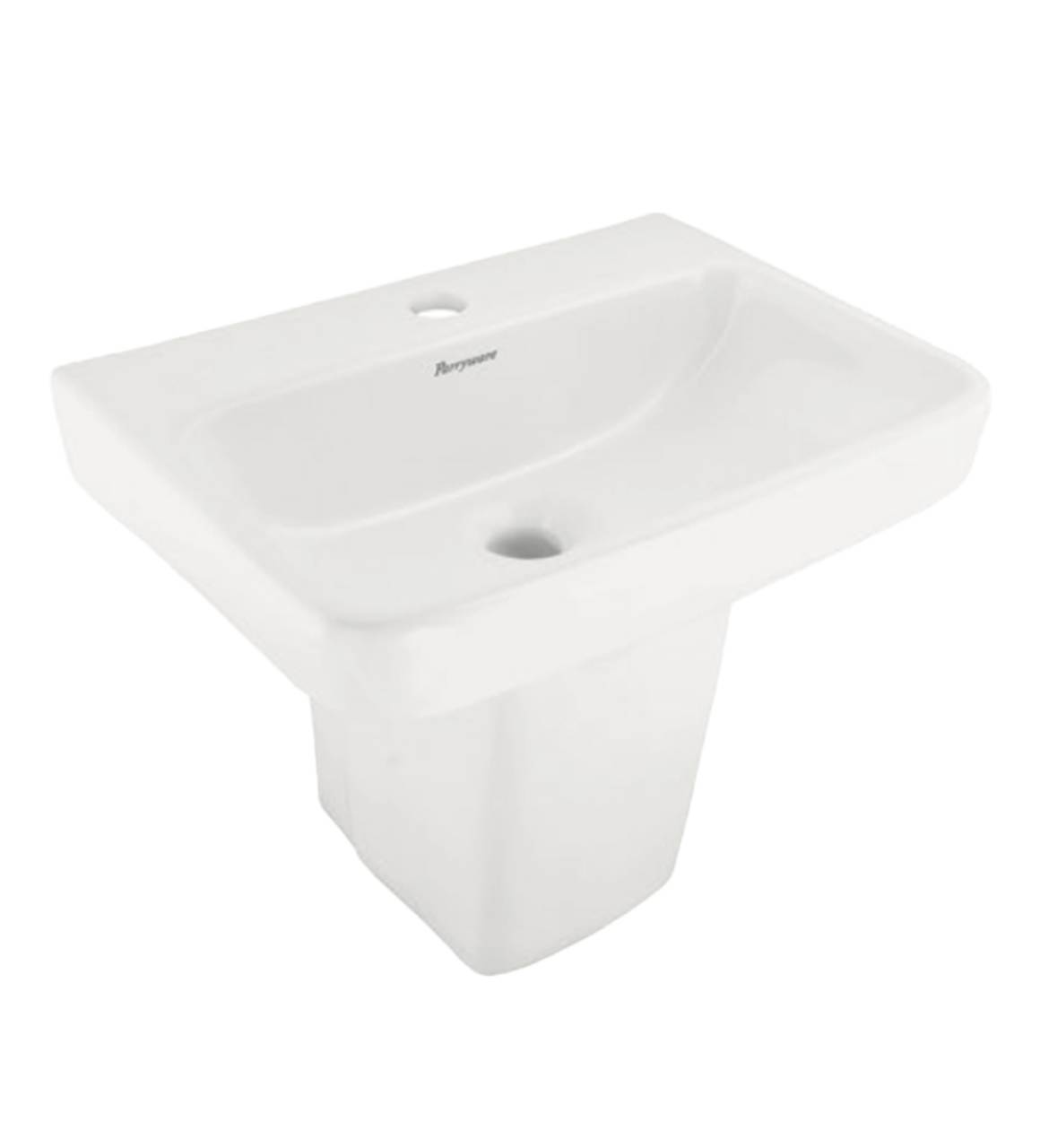 Wall Hung Basin with Half Pedestal WHITE RESOLUTE WPC898246 Parryware